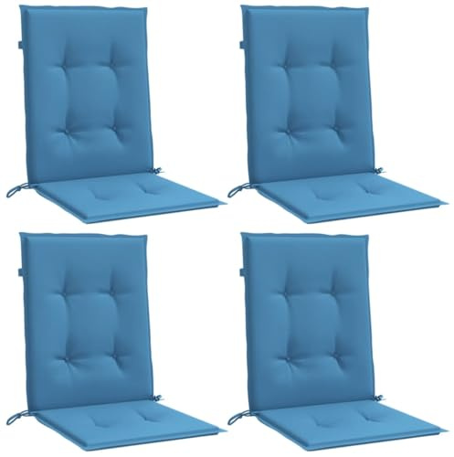 vidaXL Niedriglehner Auflagen 4 STK., Polster Kissen für Gartenmöbel, Stuhlauflage Sitzauflage für Gartenstuhl, Gartenstuhlauflagen, Melange Blau 100x50x4cm Stoff