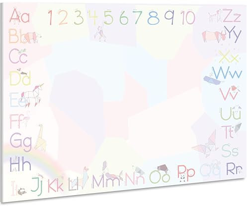byNia® Sous-main pour fille, format A3, en papier (ABC), beau sous-main pour enfants, arc-en-ciel, licorne, sirène