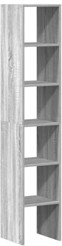 vidaXL Bücherregale 2 STK. Stapelbar Grau Sonoma 30x30x80 cm, Bücherständer, Büroschrank, Aktenregal, Bücherschrank, Büroregal, Highboard, Regal