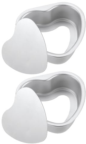 QUARKZMAN 2 Stück Herz Backrahmen 8cm Kuchenformfür die Küche zu Hause Lebensmittel Käseherstellungswerkzeug, Silber