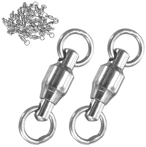 M METERXITY 30 Piezas De Giro De Pesca con Rodamiento De Bolas 1# Plateado