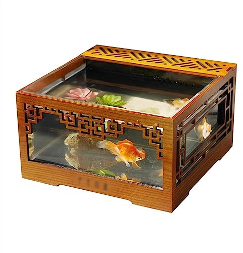 CJHFR472SG Terrarium Aquarium Acryl Transparent Aquarium Tank Chinesische Vintage Aquarium Abnehmbare Desktop Ökologische Tank Indoor Ornamente Insekten Schildkröten
