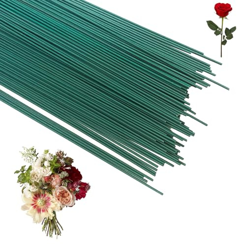 110 Pcs Florist Wire 2mm Plastic Floral Wire 30cm Green | Pre-Cut Multiple Uses Craft Wire Floristry Wire for Floristry Supplies Arranging DIY Craft Wreath Making and Floristry