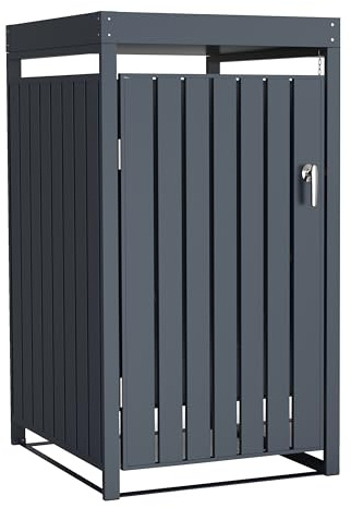 AXI Leon Cache Poubelle Métallique Anthracite/Jardinière - Abri Poubelle pour 1 conteneur - Max. 240L - Abri Poubelle Extérieur avec Excellente Ventilation