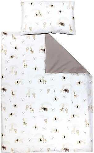 TupTam Kinder Bettwäsche Gemustert 2-Teilig Wendebettwäsche, Farbe: Savanne Beige/Dunkelbeige, Größe: 135x100 cm