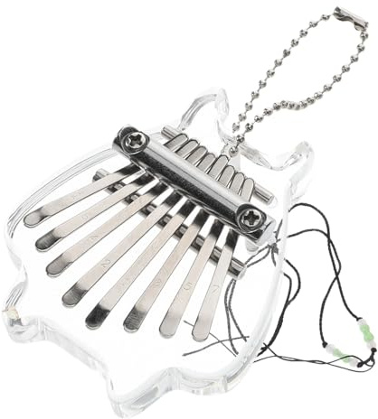 Milisten Mini-daumenklavier mit Tasten Transparente Kalimba für Anfänger Leicht Tragbares Musikinstrument Fingerharfe für Übung und Miniaturinstrument mit Saite Taschenanhänger für Hand