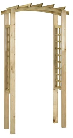 Arche de Jardin, Arche à Rosiers Tuteur Arceau à Rosiers Support pour Plantes Grimpantes en Treillis 110x60x210 cm Bois de pin Massif imprégné