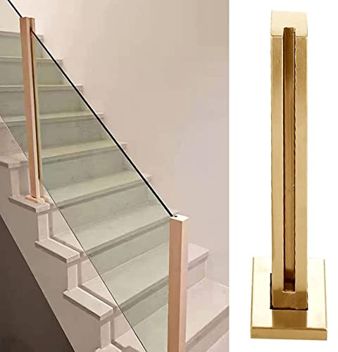 Glass il Kit de garde-corps – Système de balustrade d'escalier extérieur/intérieur en acier inoxydable avec pince de serrage de 85,1 cm de hauteur élégante pour terrasse et cloison d'escalier