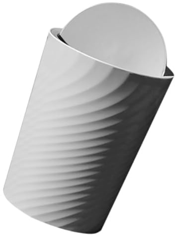 TOBBOMEY Papelera Doméstica De Plástico Con Tapa Abatible De Cubo De Basura Con Diseño Oscilante Para Cocina Dormitorio y Baño Resistente y Práctico Contenedor De Desechos