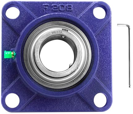 1 Pezzi UCF 208 Cuscinetto a Flangia Quadrato,Interno 40 mm,Cuscinetti a Blocchetto,Cuscinetti a Sfera con Supporto,Base Ghisa Solida per Stampanti 3D,Sistemi di Trasporto,Macchine Agricole
