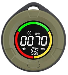 monitor di co2, Rilevatori portatili di monossido carbonio 4 in 1, mini monitor e anidride carbonica con aspirazione magnetica per casa, ufficio, auto(PTH-10D)