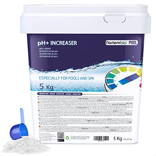 Nortembio Pool Aumentatore di pH+ Plus 5 kg – Correttore Naturale del pH per Piscine e Spa – Migliora la Qualità dell’Acqua – Ideale per la Manutenzione Tutto l’Anno