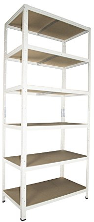Shelf Creations BASIC Schwerlastregal 230x50x40cm weiß 6 Böden Steckregal Kellerregal Lagerregal Werkstattregal Archivregal Haushaltsregal Ordnerregal Metallregal Garagenregal Fachbodenregal