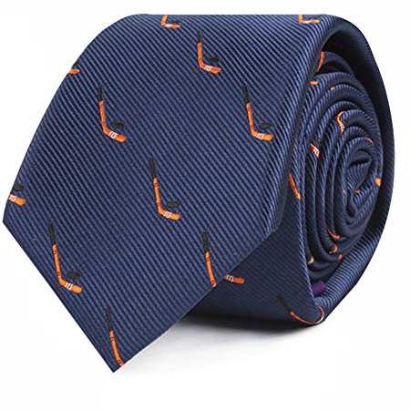 AUSCUFFLINKS Ice Hockey Tie for Him | Hockey Player Fan Present for Him | Hockey League Lover | Work Ties for Him | Bday Prezzie for Guys (Ice Hockey)