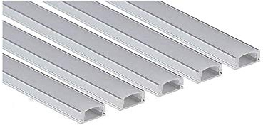 Tecno&Led® -10 METRI 5x2 Profilo Alluminio Piatto CC-32 per strip LED (Lunghezza: 5X2m - Copertura: Opaca)