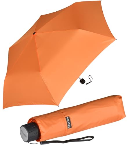 Doppler Regenschirm Mini-Taschenschirm Havanna Stick - fruity orange