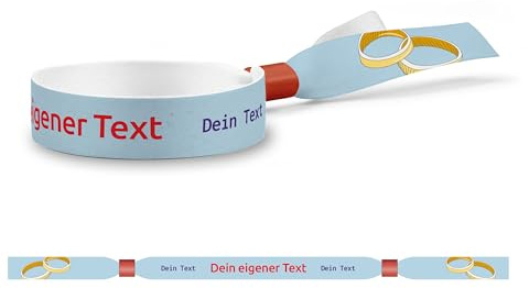 linie zwo ®, 100 Stück Festivalbändchen - HOCHZEIT - sofort personalisierbar