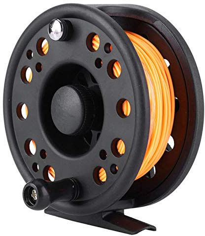 Fly Reel, GLA7/8 5/6 Plastic Fly Fishing Reel Wheel with Line Left/Right Hand Hand-Changed Wheel Fisher Accessory(Orange)