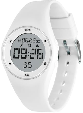 aswan watch Montre Digitale Enfant Chronomètre Alarme Date Sport | Eclairage, podomètre marche non connecté, bracelet en silicone, montre sport pour fille et garçon, fonction date