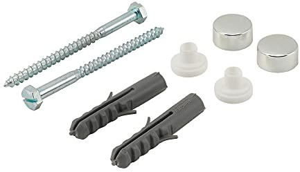 fiXte Toilet Pan Bidet Fixing Kit Screws Plugs Nylon Bushes Chrome Caps