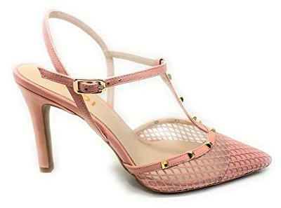 Lodi - RUGITI Zapatos de salón Destalonados de Mujer en Piel de Color Rosa y Detalle de Rejillas para: Mujer Color: Rosado Talla: 38