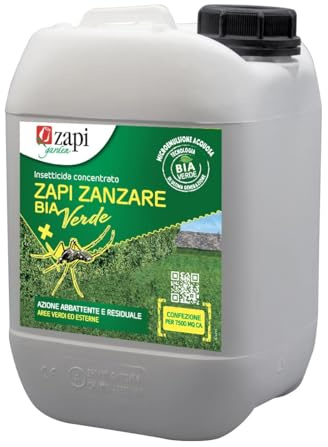 Zapi Garden | Zapi Zanzare Bia Verde - Insetticida Antizanzare Concentrato, Fino a 3 Settimane Senza Zanzare, da Esterno Giardino, 5 litri