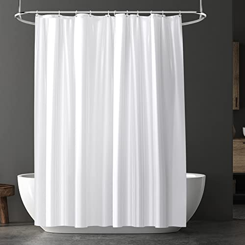 URAQT Tenda da Doccia, in PEVA con Occhiello in Metallo,180x180cm, Bianco | Antimuffa, Impermeabile, ad Asciugatura Rapida, Lavabile, con 12 Anelli per Tenda da Foccia, Vasca da Bagno