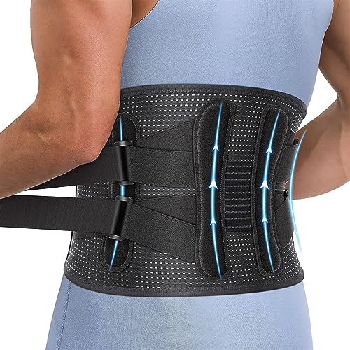 Untere Rückenstütze Mit Stahlplattenunterstützung, Atmungsaktiver Lendenwirbel Dekompressionsgürtel Haltungskorrektur Für Männer Und Frauen Zur Sofortigen Linderung Von Rückenschmerzen ( Color : Black