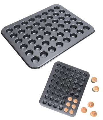 ZLXHDL Cupcake Förmchen für 48er Mini Muffins Backform Antihaftbeschichtet Kuchenform für kleine Muffins, Schwarz