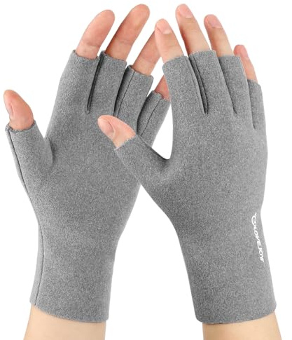 AYPOW Gants Demi-Doigts Femmes, Ultra Thermiques Darlon Coupe-vent Avec Doublure Polaire, Sans Doigts Chauds, Pour Tous Les Jours Conduite Travail Dactylographie Écriture Mitaines