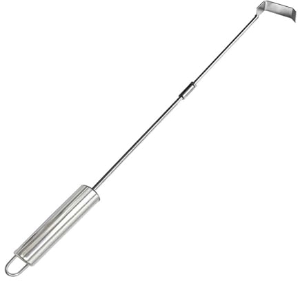 LUOFANG 46 cm Edelstahl Holzkohle Ascherechen, Grill Aschewerkzeug, Schürhaken für Kamados, Holzkohlekochen, Holzbrenner, Herd, Kochzubehör