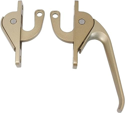 Poignée de fenêtre verrouillable, poignée de bielle haut et bas à l'ancienne, poignée de liaison for portes et fenêtres, accessoires de poignée de fenêtre ouverte (couleur : or, taille : A) (couleur :