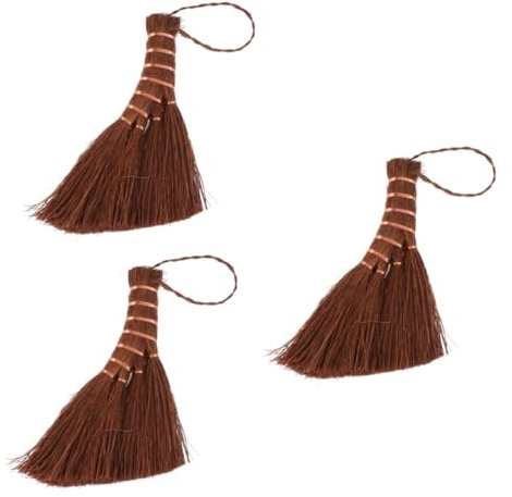 Beaupretty 3 Stk Brauner Mini-besen Esstische Aus Holz Mikrospielzeug Kinderkoffer Kleines Reinigungswerkzeug Kleiner Reinigungsbesen Kinderbesen Korbdekor Hand Stroh Kupferkabel Sauber