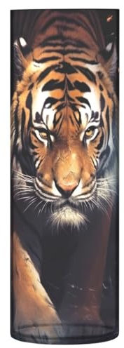 JUMBEAR Vase mit wildem Tiger, transparente Vase, rustikale Heimdekoration für modernes Bauernhaus, ideales Regal, Tisch und Eingangsdekoration