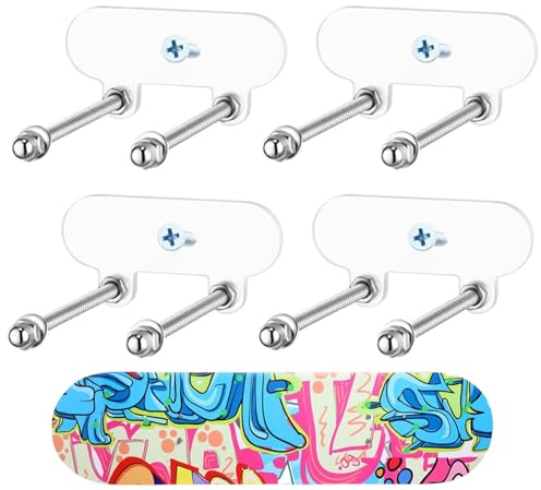 Vgvgaj Skateboard-Deck-Aufhänger, Skateboard-Wandhalterung | 4 Stück Acryl-Deck-Aufhänger, Skateboard-Halterung,Haushaltsorganisation, Skateboard-, platzsparend für Garage, Wohnzimmer