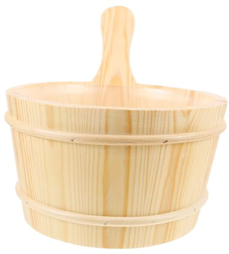 INOOMP Seau Bois pour Sauna avec Anse De Seau Bois Naturel pour Expérience Relaxante Sauna Et Spa