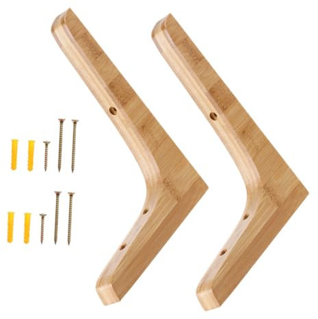Anneome 2stücke Holzregalhalterung Schwebend Wandmontage Regalstützhalterung Dreieckig Regalhalterung Holzregalstützhalterung Für Bücher Pflanzen Wandregalhalterung