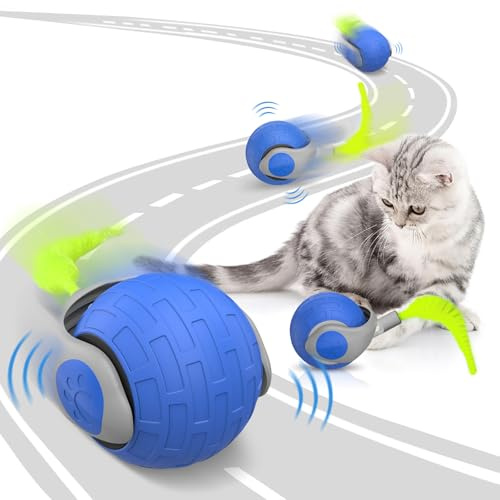 Osinaga Interaktives Katzenspielzeug Ball, selbststartendes Katzenspielzeug, interaktiver Spielball für Hund und Katze, intelligenter Katzenball mit 2 Modi, wiederaufladbarer USB-Spielball