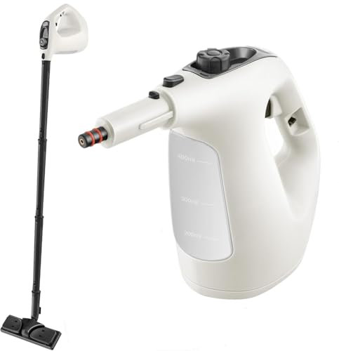 RELAX4LIFE Dampfreiniger, 1500W & 400ml, Mehrzweck für Alles Mit 14 Zubehörteilen, Handgerät Chemiefrei für Boden, Polstermöbel, Auto, Küche, Bad (Grau)