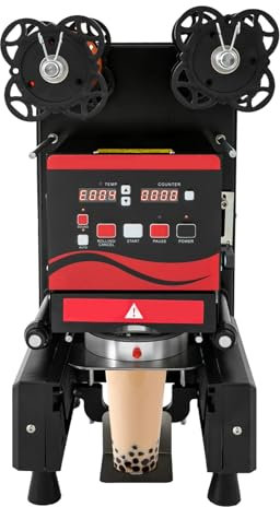 Machine à Sceller le thé au Lait Électrique - Machine à sceller le thé au lait - Machine à sceller Les Gobelets Automatique 350 W - Scelleuse Automatique - Machine à Sceller Rapidement les Gobelets