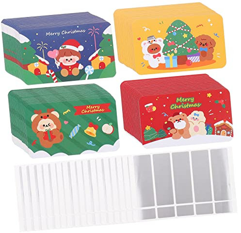 DIYEAH 1 Satz Weihnachtsrubbelkarten Etiketten Weihnachtskarten Masse Aufkleber Streich rubbelkarte weihnachten weihnachtsbasteln bunte Rubbellose Cartoon-Weihnachts-Rubbelkarte Papier