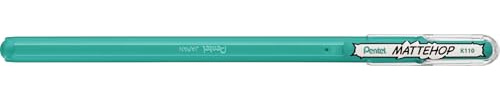 Pentel Arts Hybrid MATTEHOP Gel Roller, 1.0mm, Matte Ink, Turquoise Blue Ink, Box of 12 each (K110-VS2)