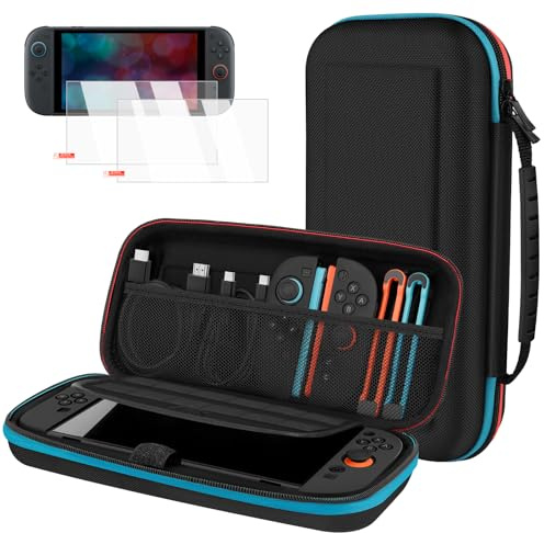Gopiiphon Carrying Case for Nintendo Switch 2 (2025), Portable Travel Case with 2 Screen Protector, Hard Shell Protective Cover for Switch 2 Console and Accessories