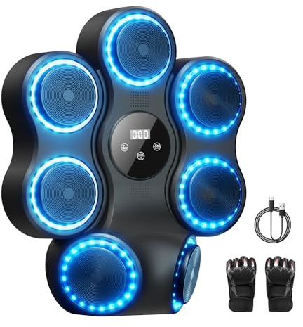 Jubilin Smart Music Boxing Machine für Erwachsene/Kinder, Elektronische Bluetooth Boxmaschine mit Musik, Musical Boxing Machine mit Boxhandschuhe, 12 Einstellbare Geschwindigkeiten und Zählmodus
