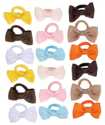 Kisangel 18stücke Haarband mit Schleife für Mädchen Haargummi aus Polyester Elastische Haarbänder Kleine Haargummis Haaraccessoires für Alltag und Partys