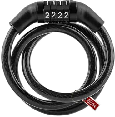Cadenas à câble pour vélo – Cadenas à combinaison de sécurité à 4 chiffres, VTT, accessoires d'extérieur | Accessoires de vélo pour vélo, moto, porte, portail, scooter, équipement d'extérieur