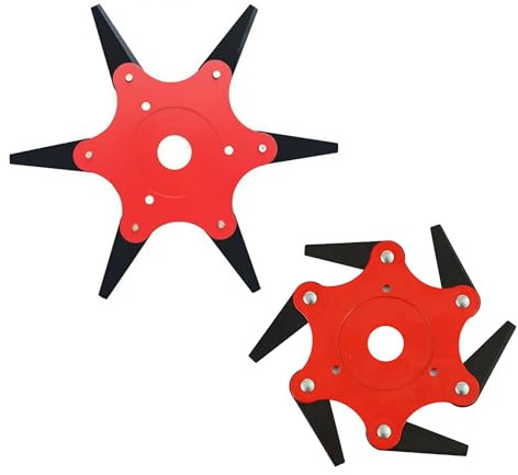 BAPPKON Universal Rasentrimmerkopf, 23 cm × 6 Zähne Hartmetallbestückte Unkrautklinge für Freischneider, Trimmer - schneidet Gras, Dornen, Büsche, Reben (2er-Pack)