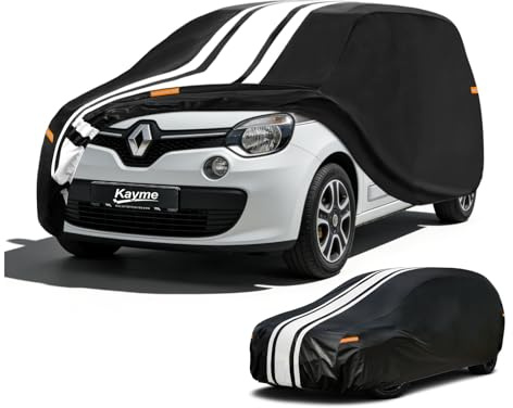 Kayme Bâche Voiture Étanche Respirante, Housse de Protection Voiture Extérieur Contre Soleil avec Serviette. Compatible avec Twingo, Fiat 500, VW up, C0, 108, Aygo. pour a Citadines Jusqu'à 375 cm.