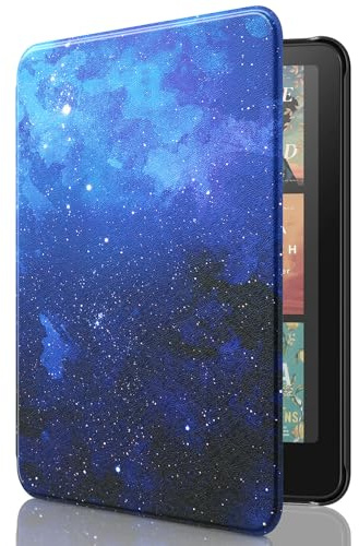 MoKo Hülle für 7 Kindle Paperwhite 12. Gen& Colorsoft, Blau Sterne | Leichte Schutzhülle，Auto Aktiv-/Ruhemodus, wasserdichte Schutzhülle,für Kindle Paperwhite 12.Gen& Kindle Colorsoft 1st 2024