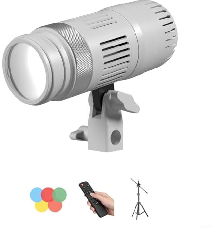 HomeVortex Luz de relleno de enfoque ajustable 3500K-6500K con ángulo de haz de 10°-50°, luz azul baja, para transmisión en vivo, fotografía, resaltado del cabello y ambiente de fondo (Y3)